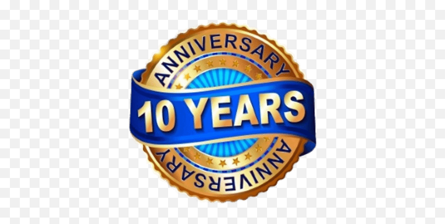 10 Years Anniversary Jubilee Badge Transparent Png - Stickpng Happy Anniversary 10 Years Png Emoji,10th Anniversary Logo