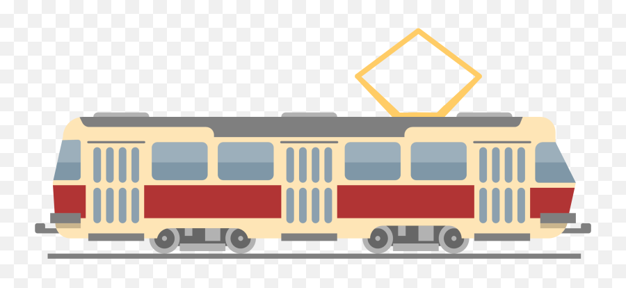 Clipart Painted Tram Public Transport - Tramwaj Clipart Emoji,Transportation Cliparts