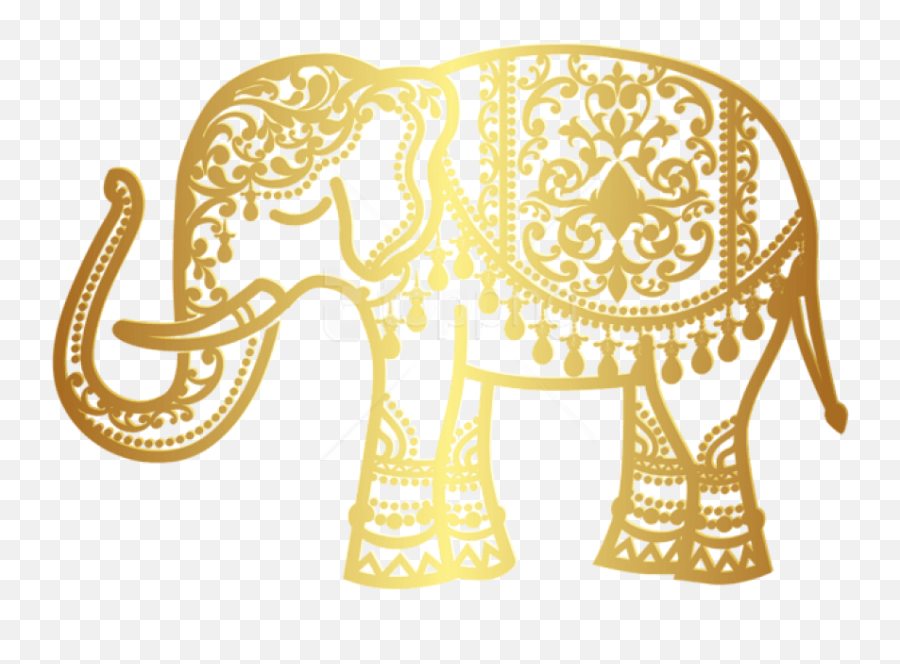 Free Png Download Decorative Gold - Transparent Indian Elephant Clipart Emoji,Elephant Transparent Background