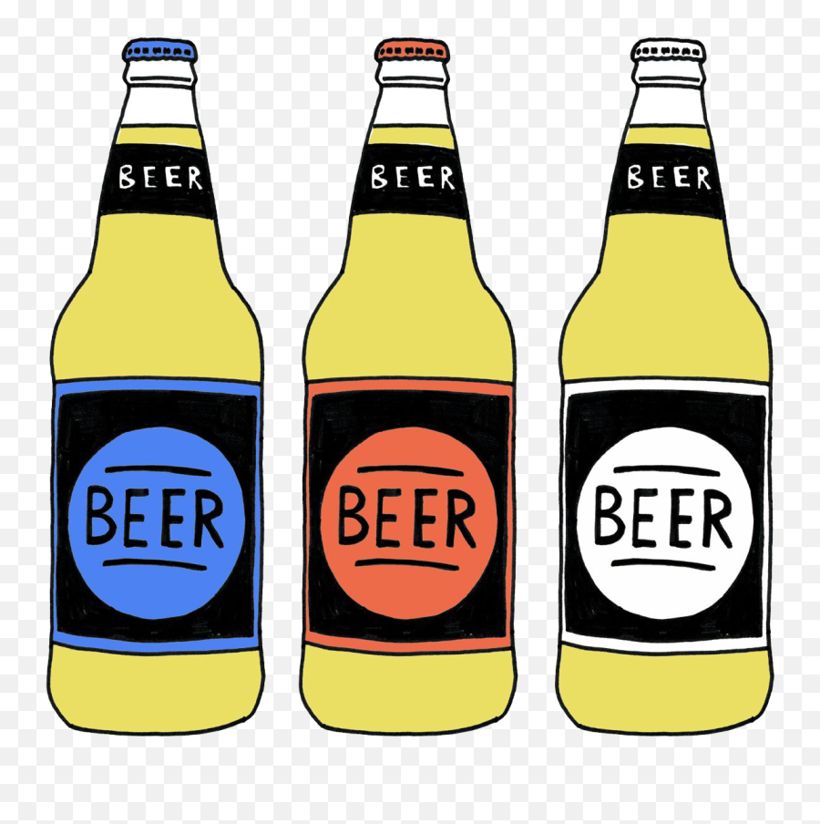 Easy Beer Bottle Drawing Clipart - Full Size Clipart Emoji,Beer Bottle Transparent Background