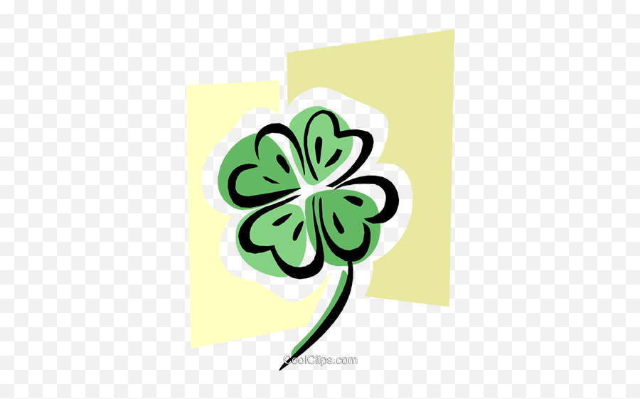 Four Leaf Clover Royalty Free Vector Clip Art Illustration - Trevo De 4 Folhas Vetor Emoji,4 Leaf Clover Clipart