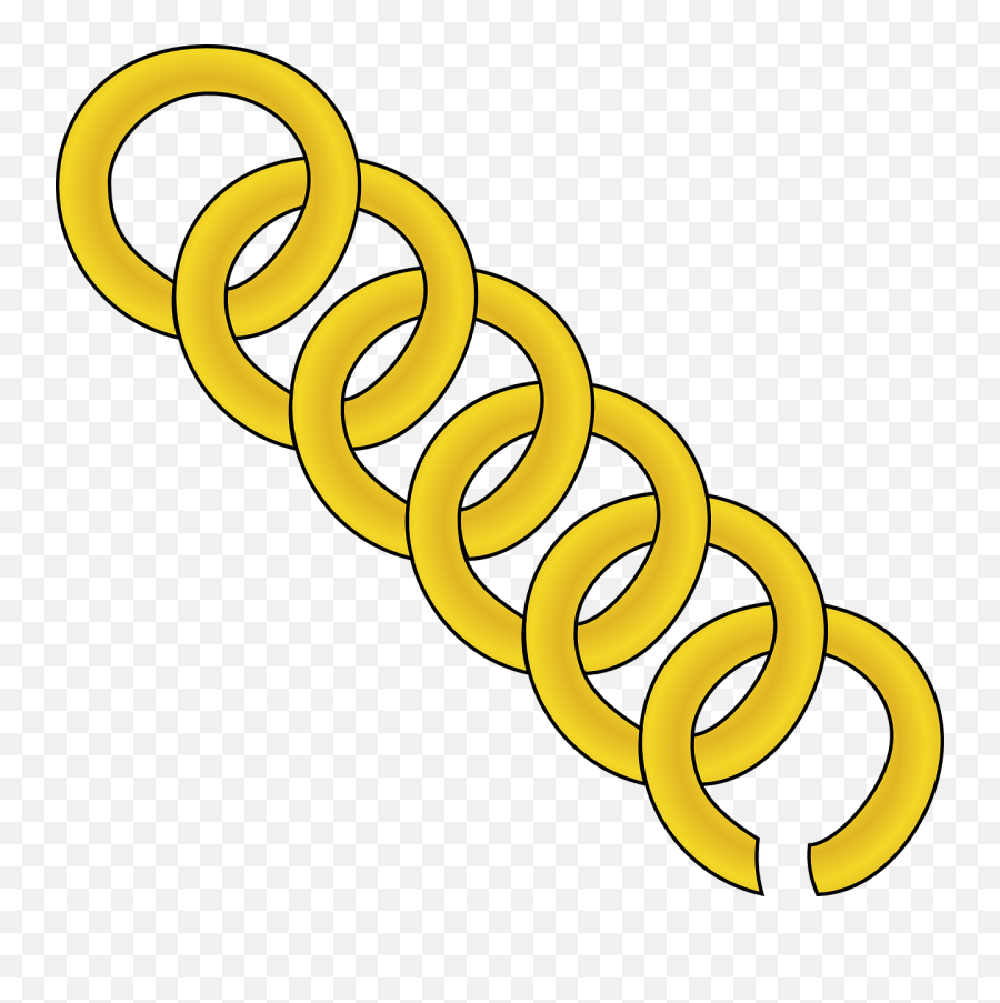 Gold Chain Of Round Links Clip Art At Clkercom - Vector Gold Chain Drawing Emoji,Chain Clipart