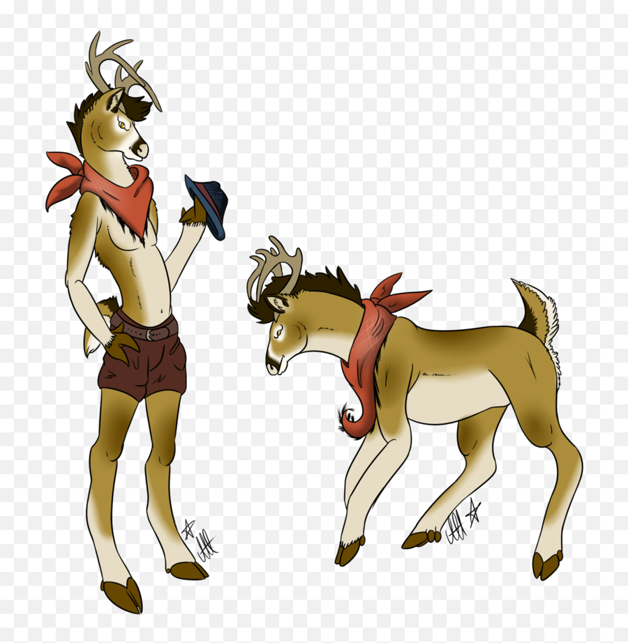 Deer Anthro With Feral Form - Anthro And Feral Form Emoji,Form Clipart