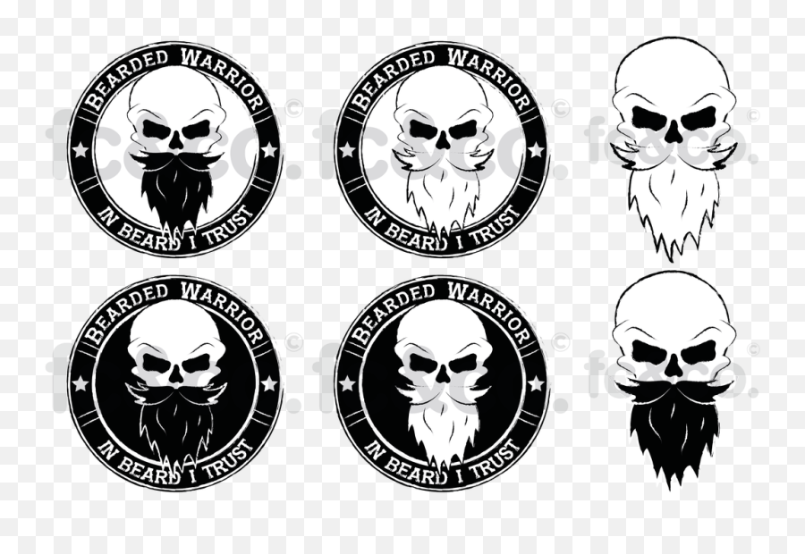 Beard Skull Logo Goatee - Free Skull With Beard Emoji,Beard Logo