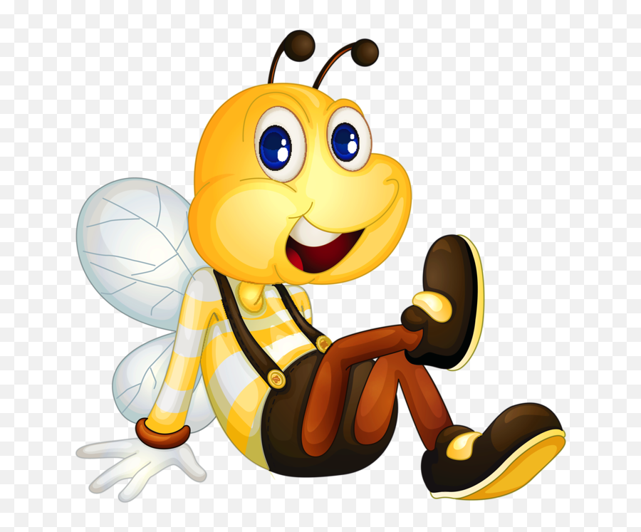 Bees Clipart Ladybug - Bee Sitting Clip Art Emoji,Bees Clipart
