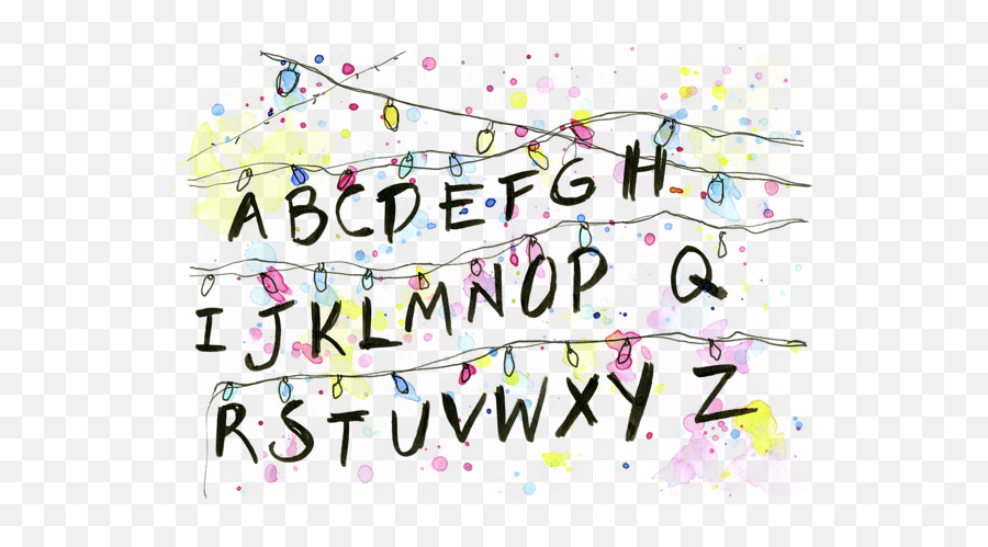 Stranger Things Alphabet Wall Christmas Lights Baby Onesie - Stranger Things Abc Png Emoji,Christmas Lights Png
