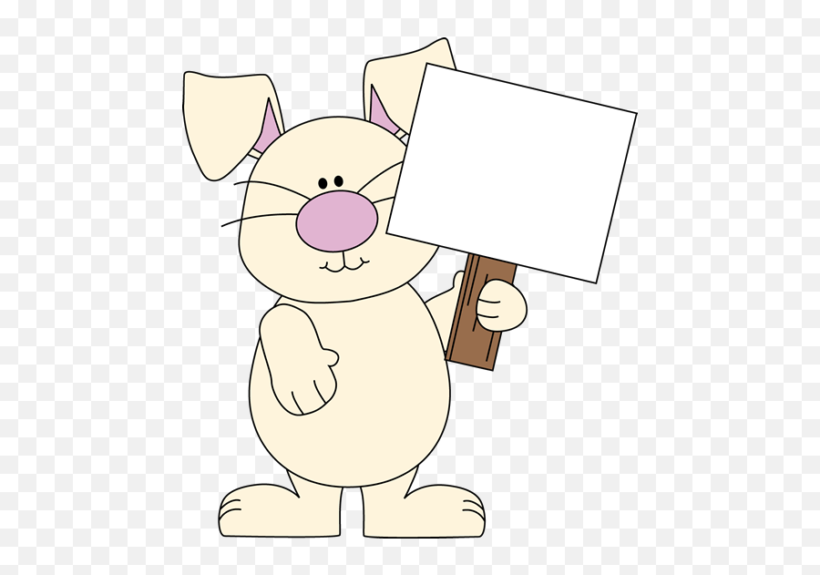 Easter Bunny Clip Art - Easter Bunny Images Easter Bunny Holding Sign Clipart Emoji,Carrots Clipart