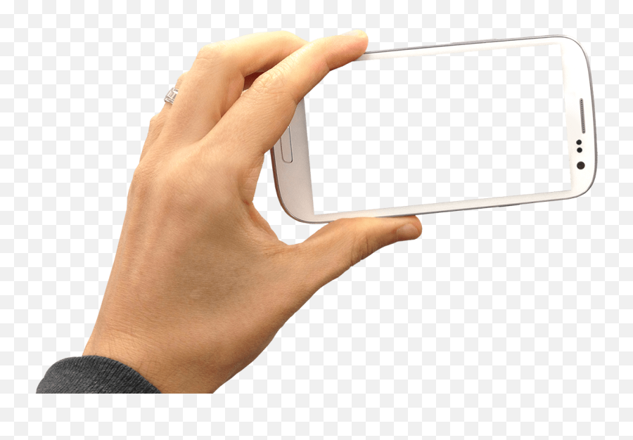 Hand Holding Smartphone Landscape - Landscape Phone Icon Png Emoji,Hand Grabbing Png
