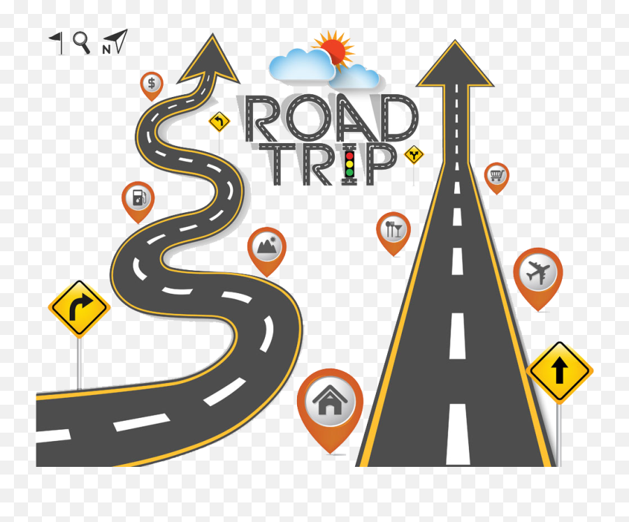 Maps Clipart Road Trip - Travel Road Trip Clip Art Emoji,Road Trip Clipart