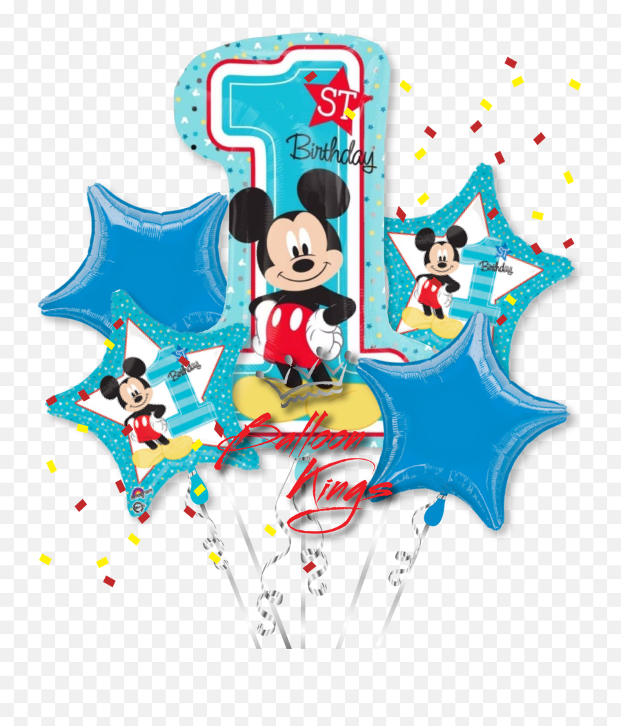 Mickey Mouse 1st Birthday Png - 1st Birthday Mickey Bouquet Mickey Mouse 1st Birthday Balloon Emoji,Mickey Mouse Transparent