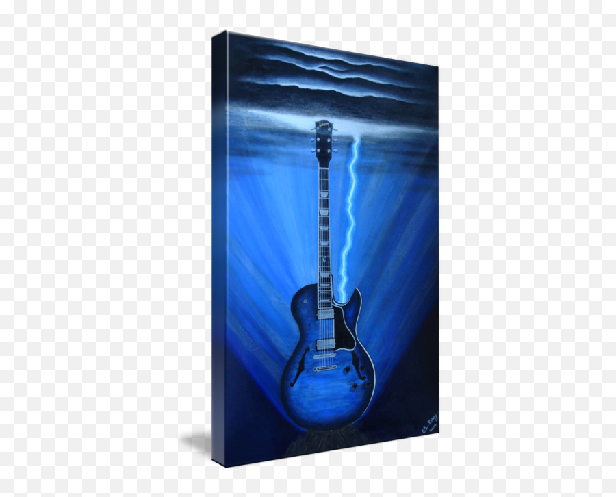 Blue Lightning Guitar By Cindy Gray Emoji,Blue Lightning Png