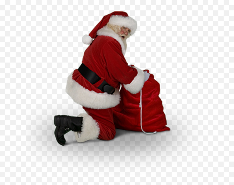 Real Santa Png Transparent Cartoon - Santa Kneeling No Background Emoji,Santa Transparent