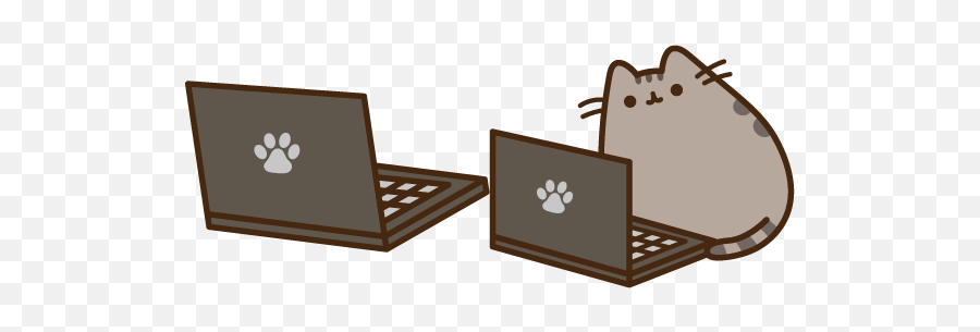 Pusheen With A Laptop Cursor U2013 Custom Cursor - Pusheen Cat Cursor Emoji,Pusheen Png