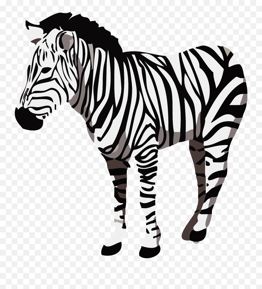 Zebra Animal Clipart - Zebra Stickers Emoji,Zebra Clipart Black And White