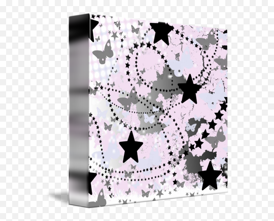 Grunge Background Butterflies And Stars By Courtney Rhodes - Girly Emoji,Grunge Background Png