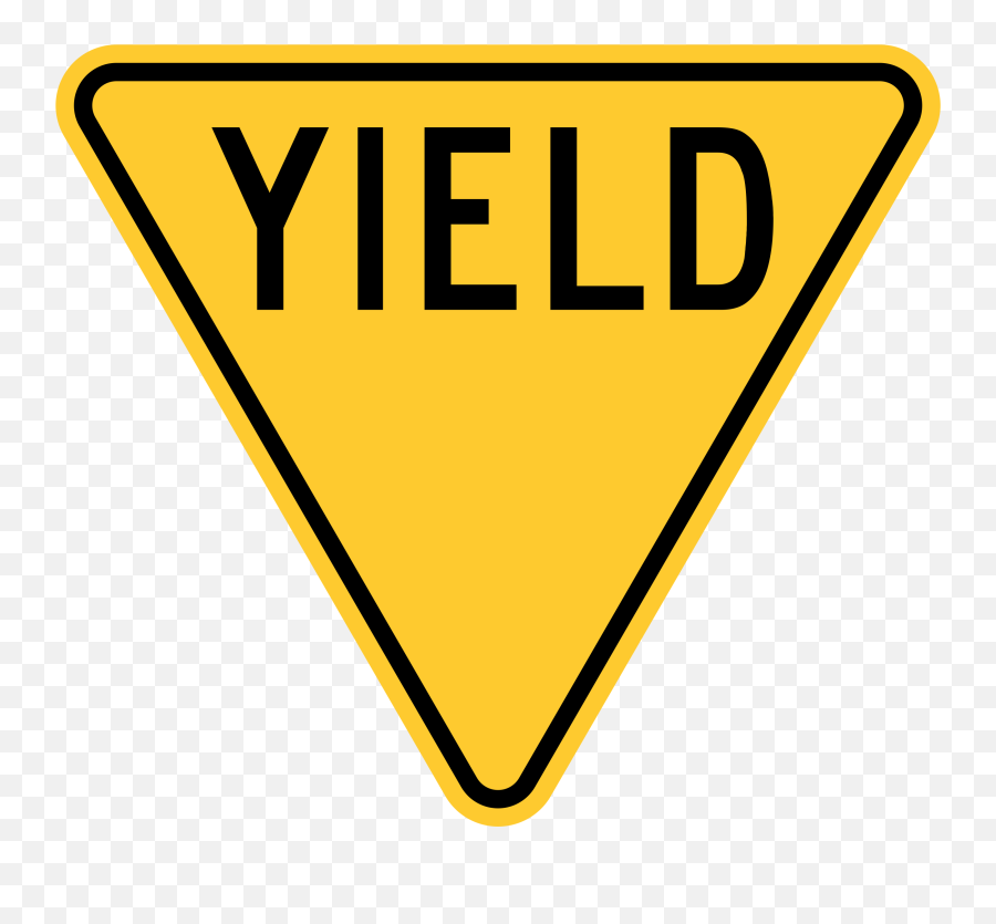 Yield Sign With No Background Clipart - Yield Sign Yellow Emoji,No Sign Transparent Background
