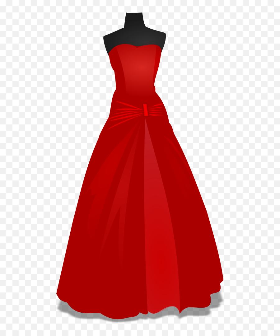 Red Strapless Wedding Dress Clipart - Red Prom Dress Cartoon Emoji,Dress Clipart