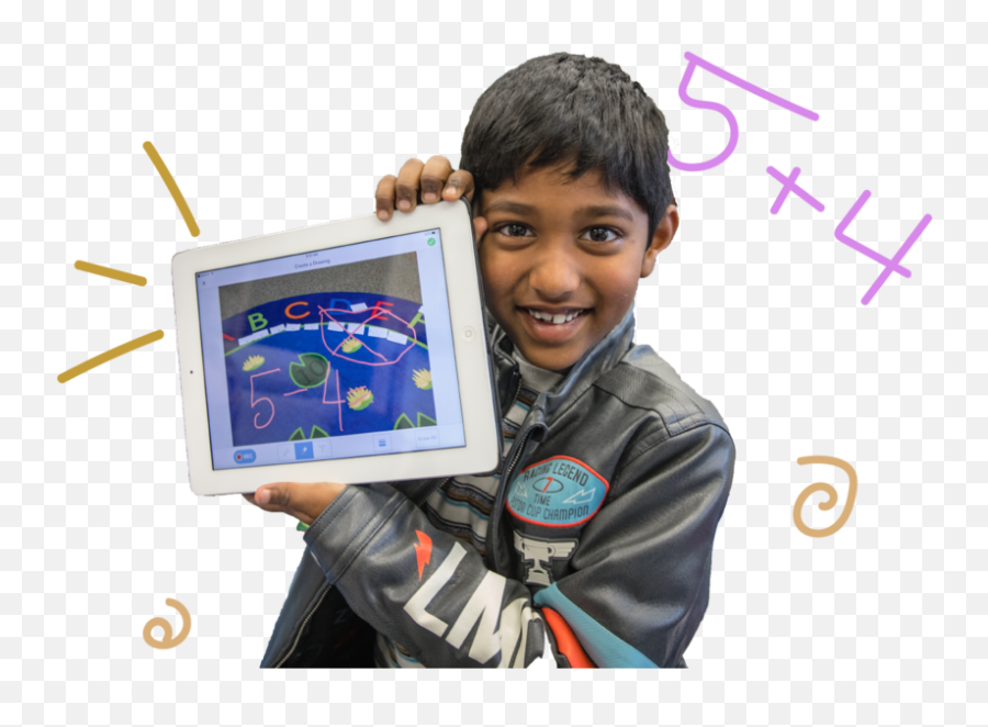 Student Proudly Holding Up Ipad With Work - Student Emoji,Working Together Clipart