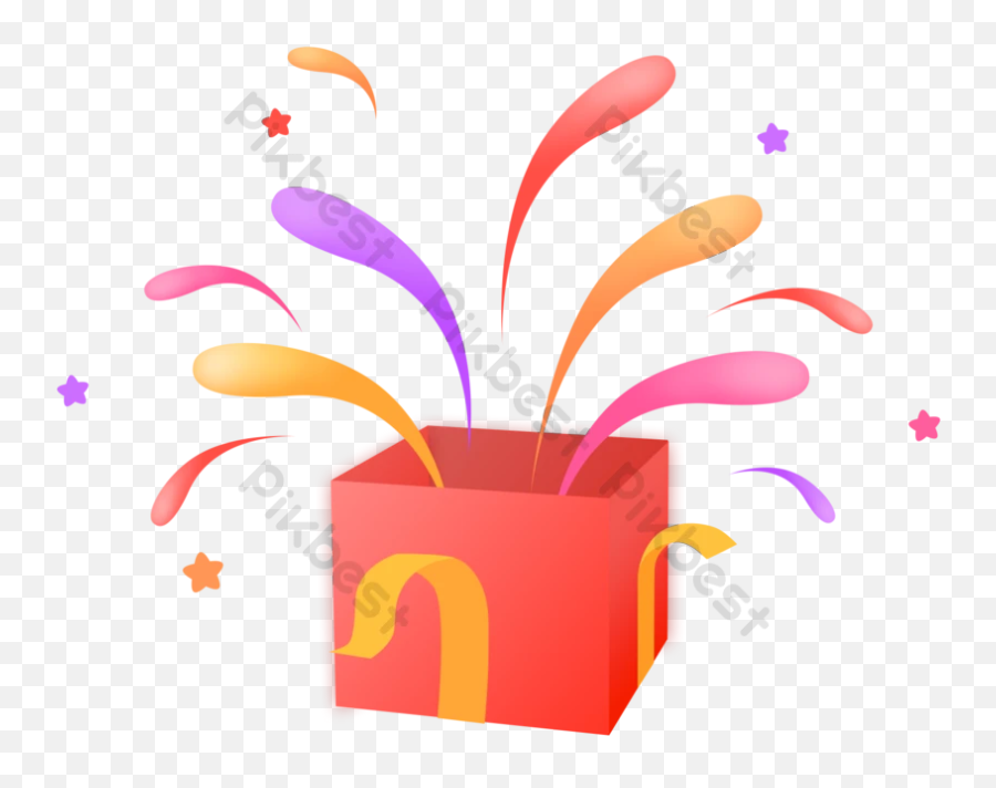 Cartoon Gift Box Surprise Element Png Images Psd Free Emoji,Surprised Png