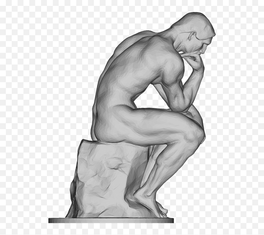 The Thinker Sculpture Auguste - Free Vector Graphic On Pixabay Emoji,Thinker Png