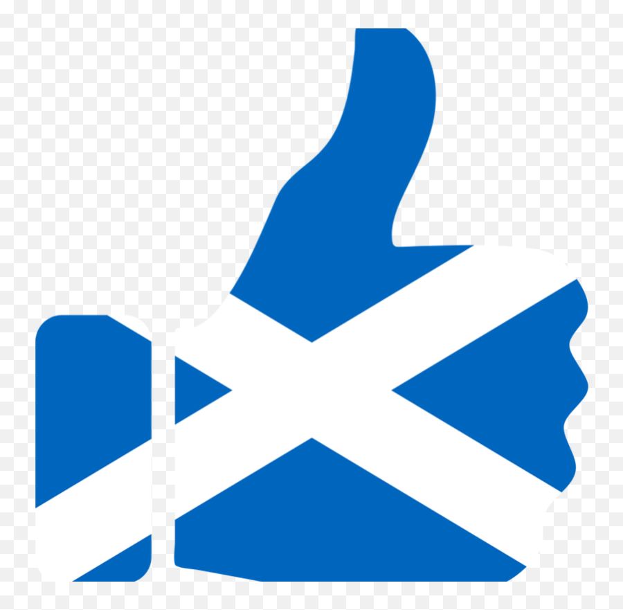 Flag Of Scotland Thumb Signal Union Jack - Scottish Thumbs Emoji,Thumbs Up Transparent