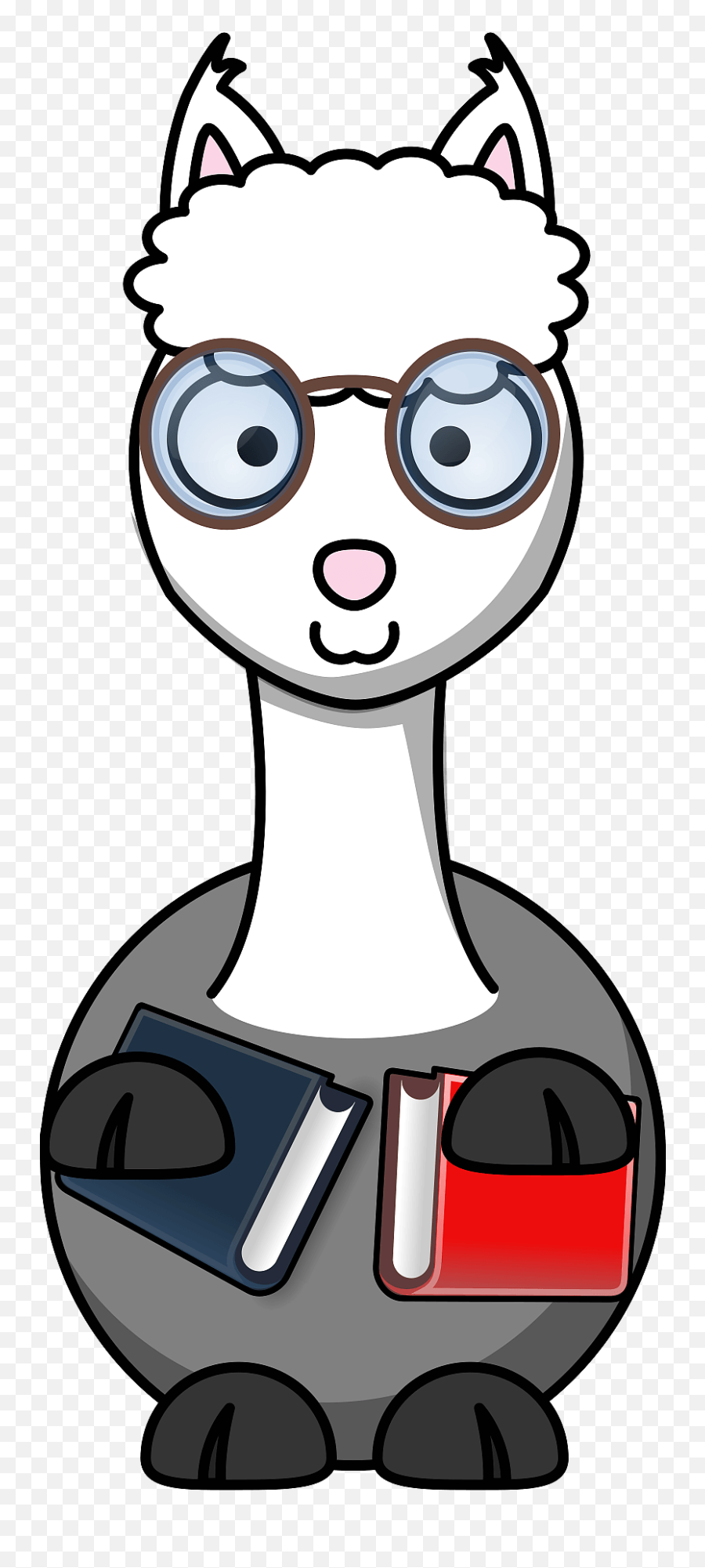 Llama Student Clipart - Llama Emoji,Llama Clipart Black And White