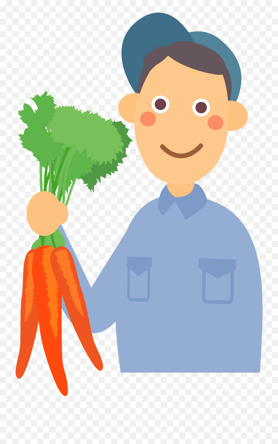 Farmer Man Is Holding Carrots Clipart Free Download - Farming Carrots Clip Art Emoji,Carrots Clipart