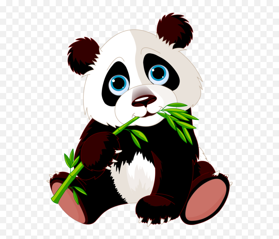 Panda Clipart Cute 31 - Panda Eating Bamboo Cartoon Full Panda Eating Bamboo Drawing Emoji,Bamboo Clipart