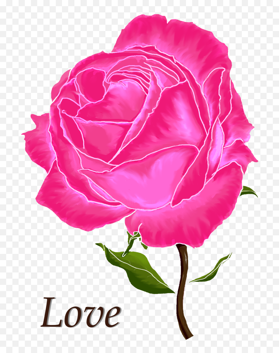 Rose Drawing Png - Digital Arts Digital Rose Images Love Girly Emoji,Rose Drawing Png