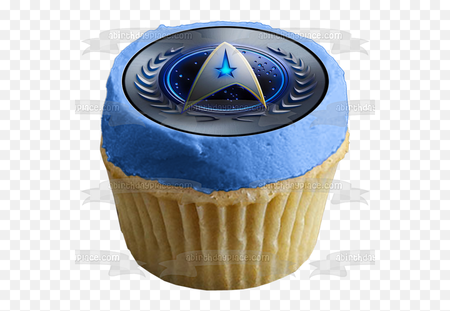 Star Trek Blue Logos Edible Cupcake Topper Images Abpid14801 - Mortal Kombat Sub Zero Cupcake Emoji,Star Logos