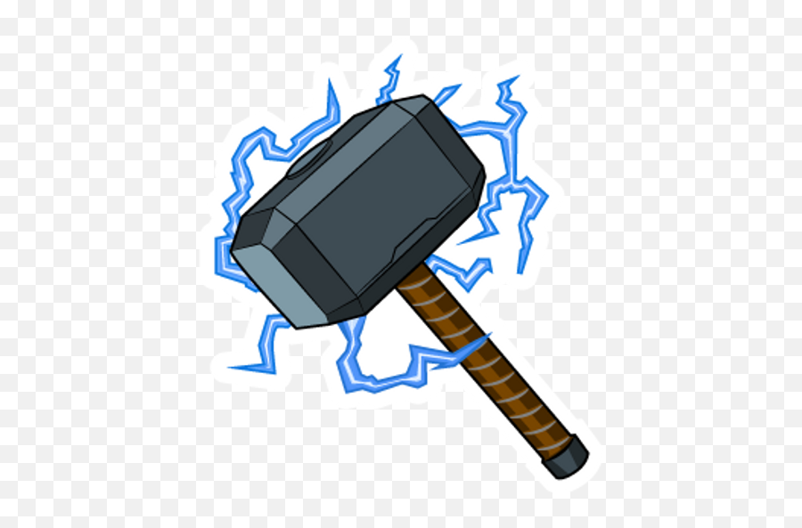 Thor Mjolnir Hammer With Lightning - Mjolnir Cartoon Emoji,Mjolnir Png