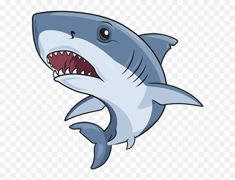 How To Draw A Great White Shark - Really Easy Drawing Tutorial Easy The Great White Shark Drawing Emoji,Shark Fin Clipart