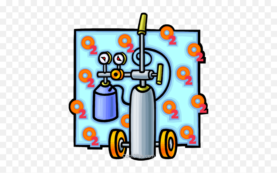 Oxygen Tank Royalty Free Vector Clip Art Illustration - Portable Oxygen Tank Clipart Emoji,Royalty Free Clipart