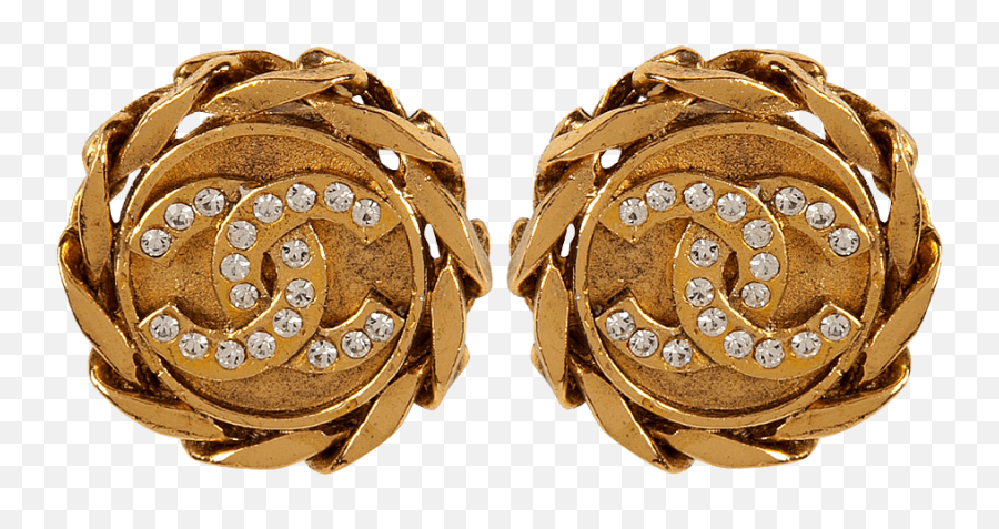 Chanel Vintage Jewelry Gold - Solid Emoji,Chanel Cc Logo Earring