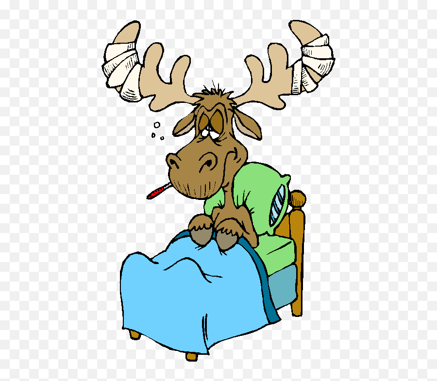 Moose Clipart Sick - Sick Moose Cartoon Png Download Sick Moose Emoji,Moose Clipart