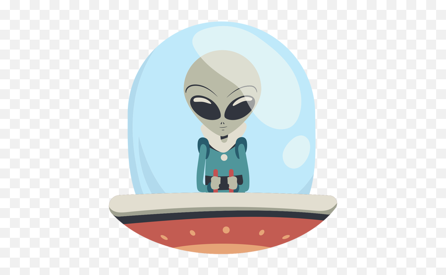 Alien In Ufo Character - Ovn Caricatura Imagen Transparente Emoji,Alien Png