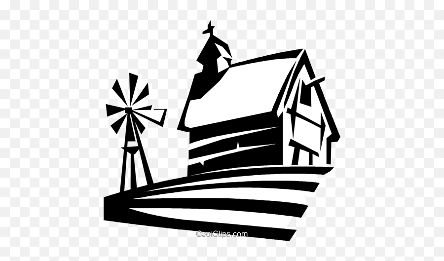 Barn And Windmill Clipart Transparent - Barn And Field Clip Art Emoji,Windmill Clipart