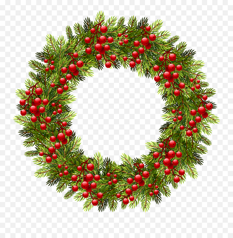 Simple Christmas Wreath Transparent Png - Stickpng Christmas Wreath Transparent Background Emoji,Christmas Png