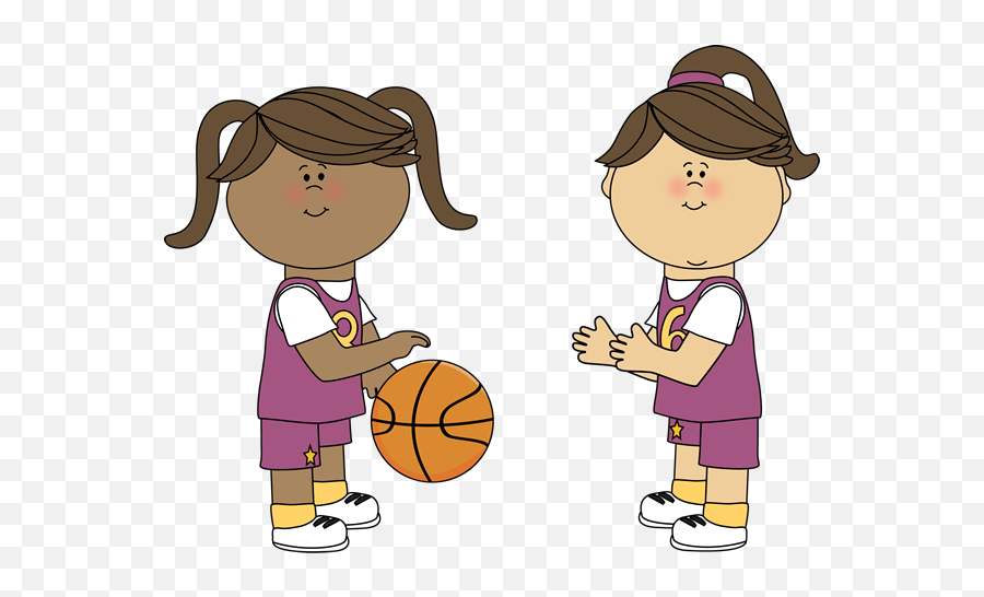 Girls Playing Basketball Clip Art - Girls Playing Basketball Girls Playing Ball Clipart Emoji,Basketball Png