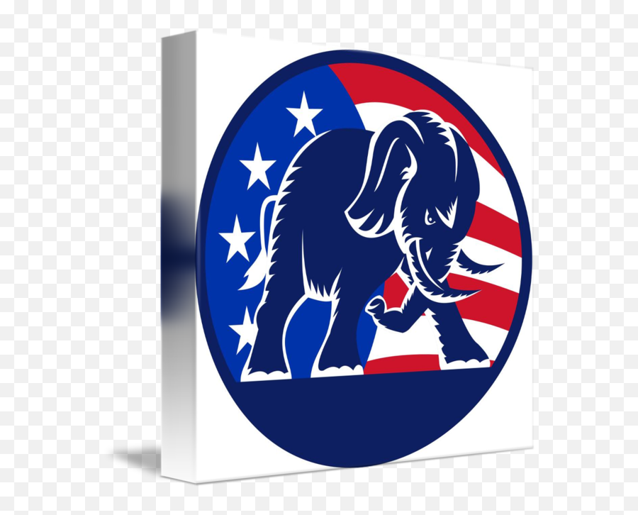 Republican Elephant Mascot Usa Flag By Aloysius Patrimonio - Republican Elephant Emoji,Republican Elephant Logo
