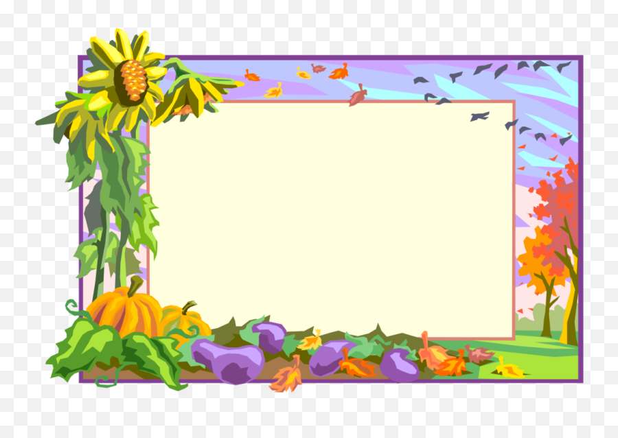 Fall Frame Png - Vector Illustration Of Fall Or Autumn Picture Frame Emoji,Fall Border Clipart