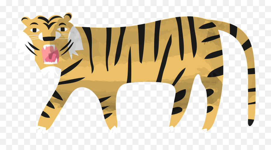 Tiger Clipart - Tigre En Dessin Png Emoji,Tiger Clipart