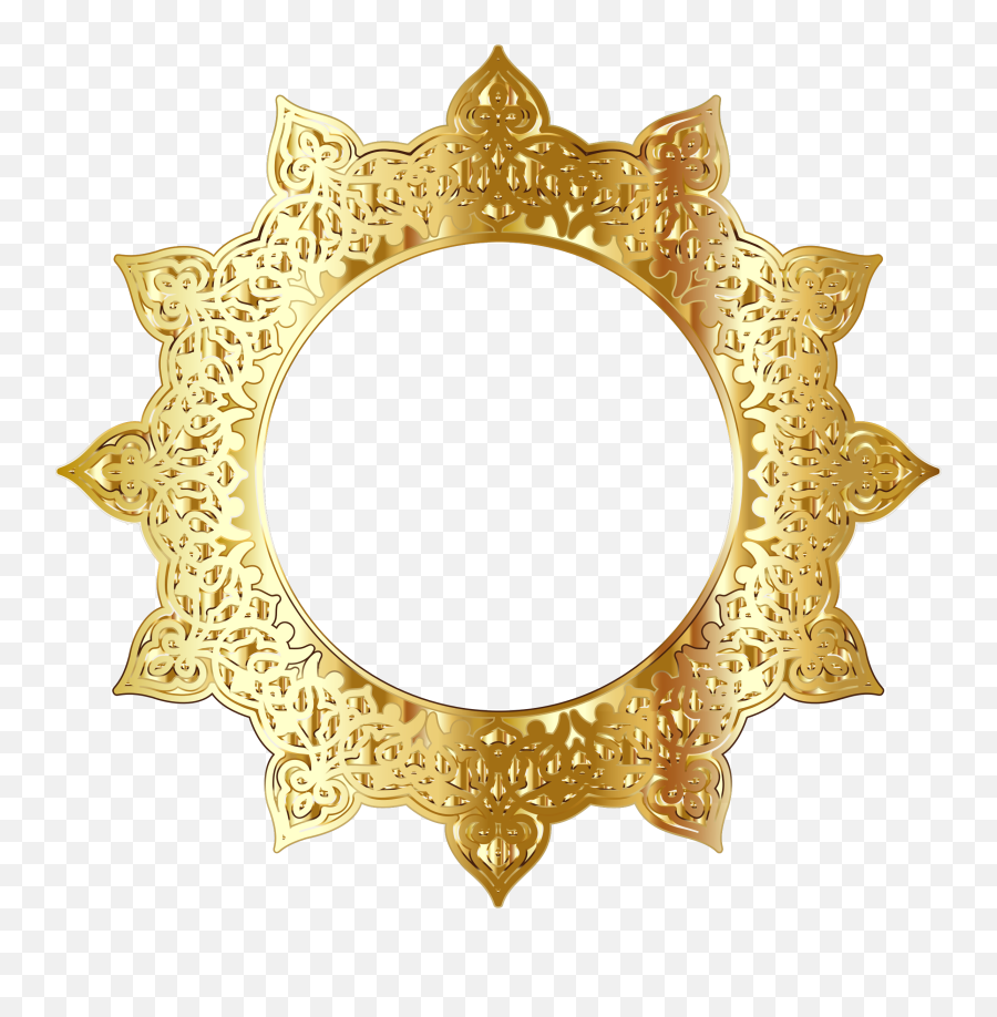 Free Gold Circle Png Transparent - Png Golden Round Frame Emoji,Circle Png Transparent