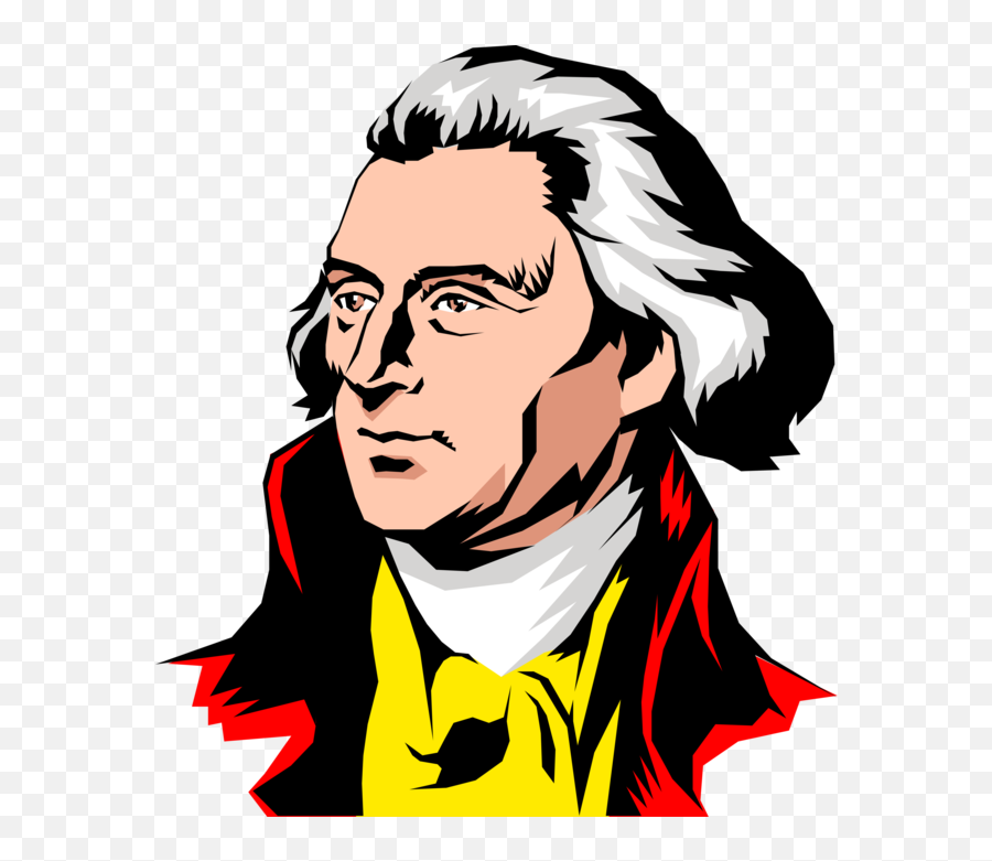 Vector Illustration Of Founding Father - Thomas Jefferson Clipart Emoji,Declaration Of Independence Clipart