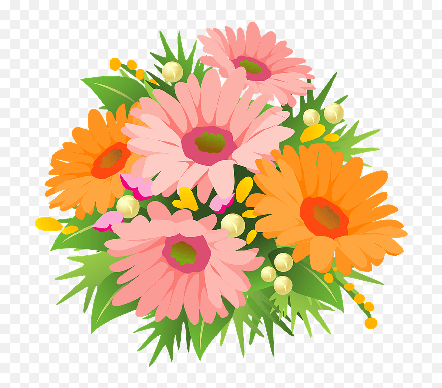 Gerbera Flower Bouquet Clipart - 10 Emoji,Flower Bouquet Clipart