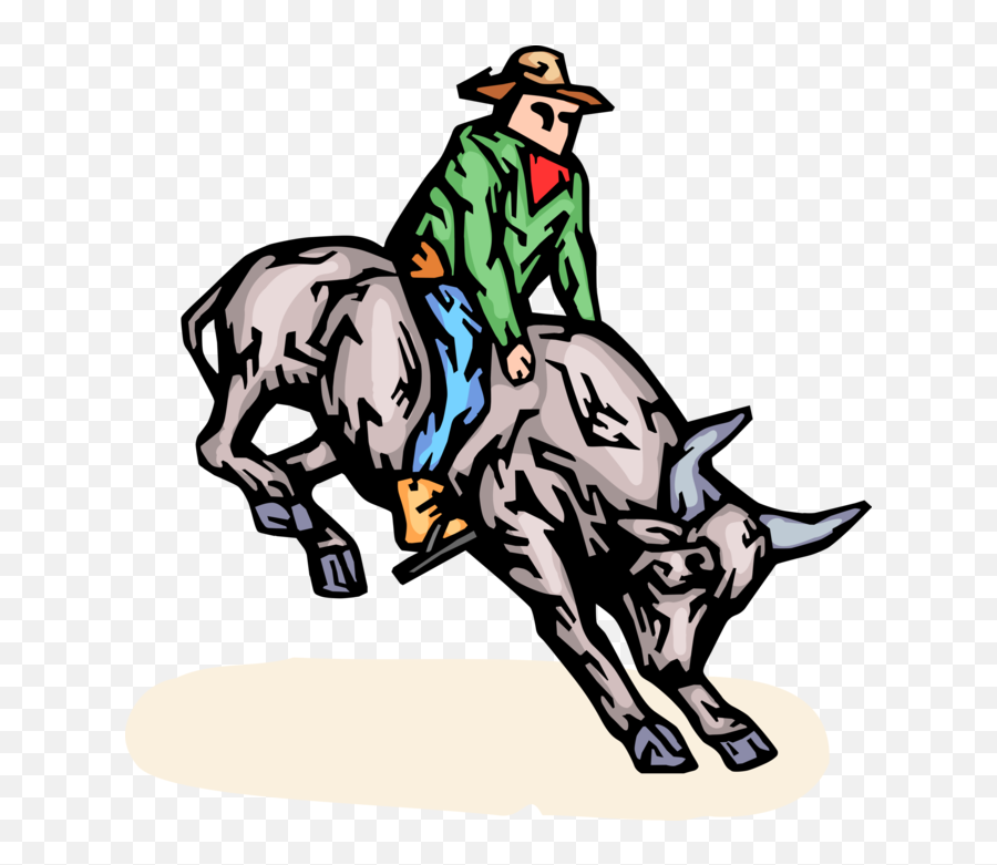 Vector Cowboy Bull Riding - Rodeo Emoji,Rodeo Clipart
