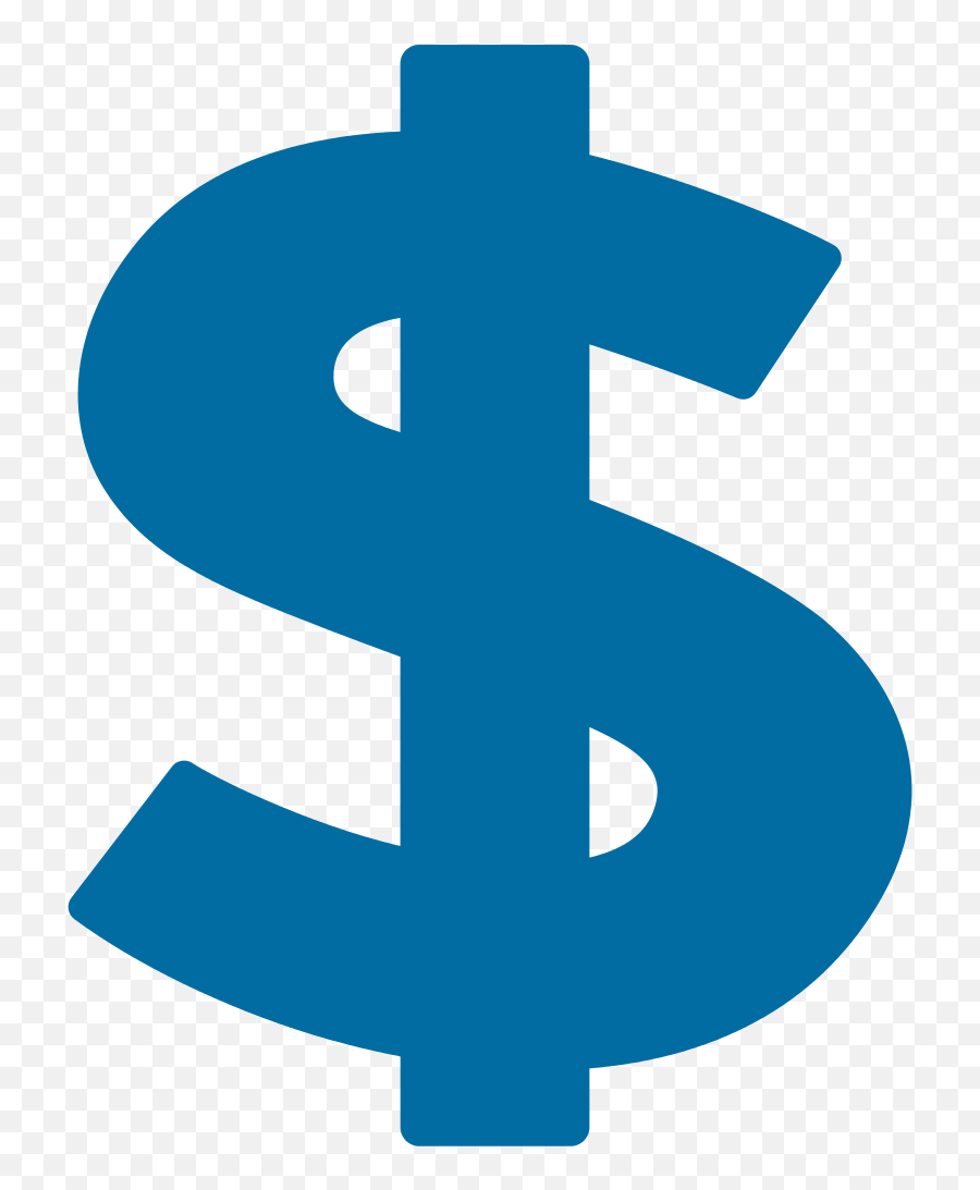 Heavy Dollar Sign Emoji Clipart - Transparent Blue Dollar Symbol,Dollar Sign Clipart
