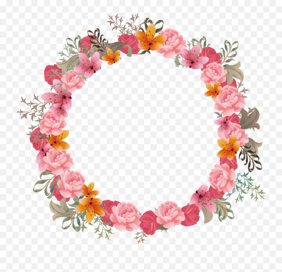Wreath Png Free - Getintopik Pink Flower Wreath Png Emoji,Wreath Png