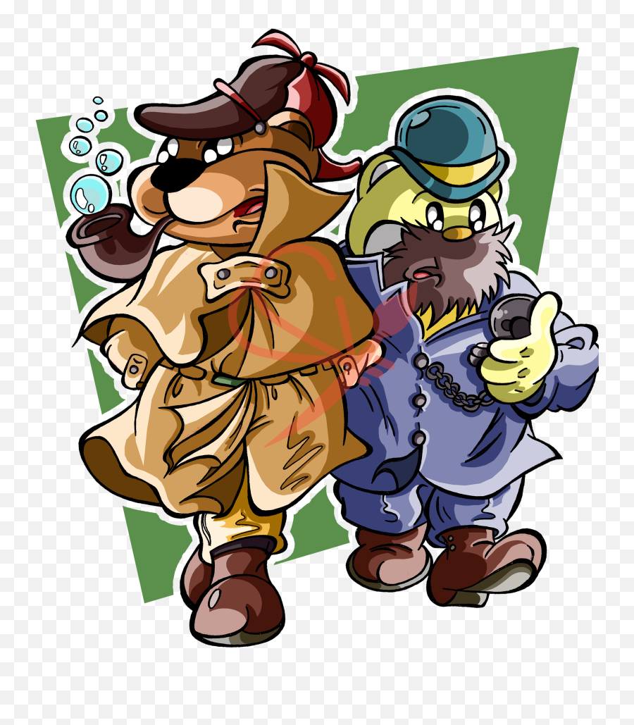 Parodia Oso Sherlock Holmes Y Doctor Watson Animación Emoji,Sherlock Holmes Clipart