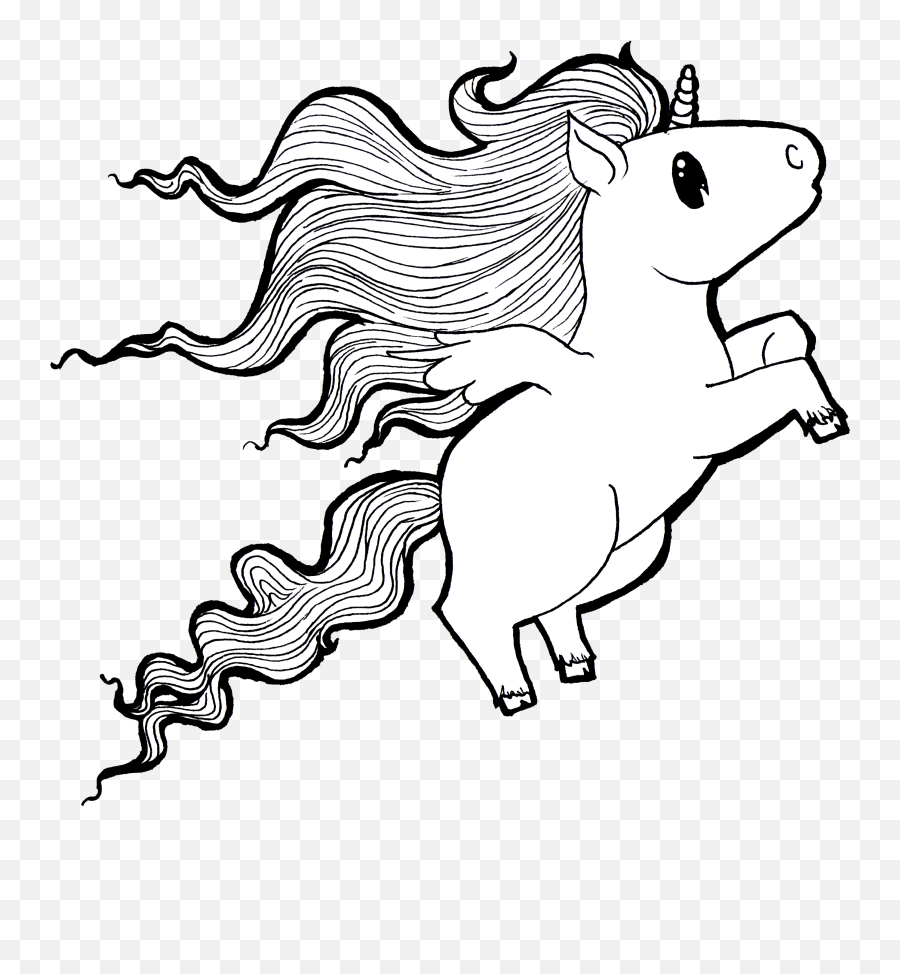 These Are Some Cute Little Unicorns I Drew One Night - Fictional Character Emoji,Unicorn Clipart Black And White